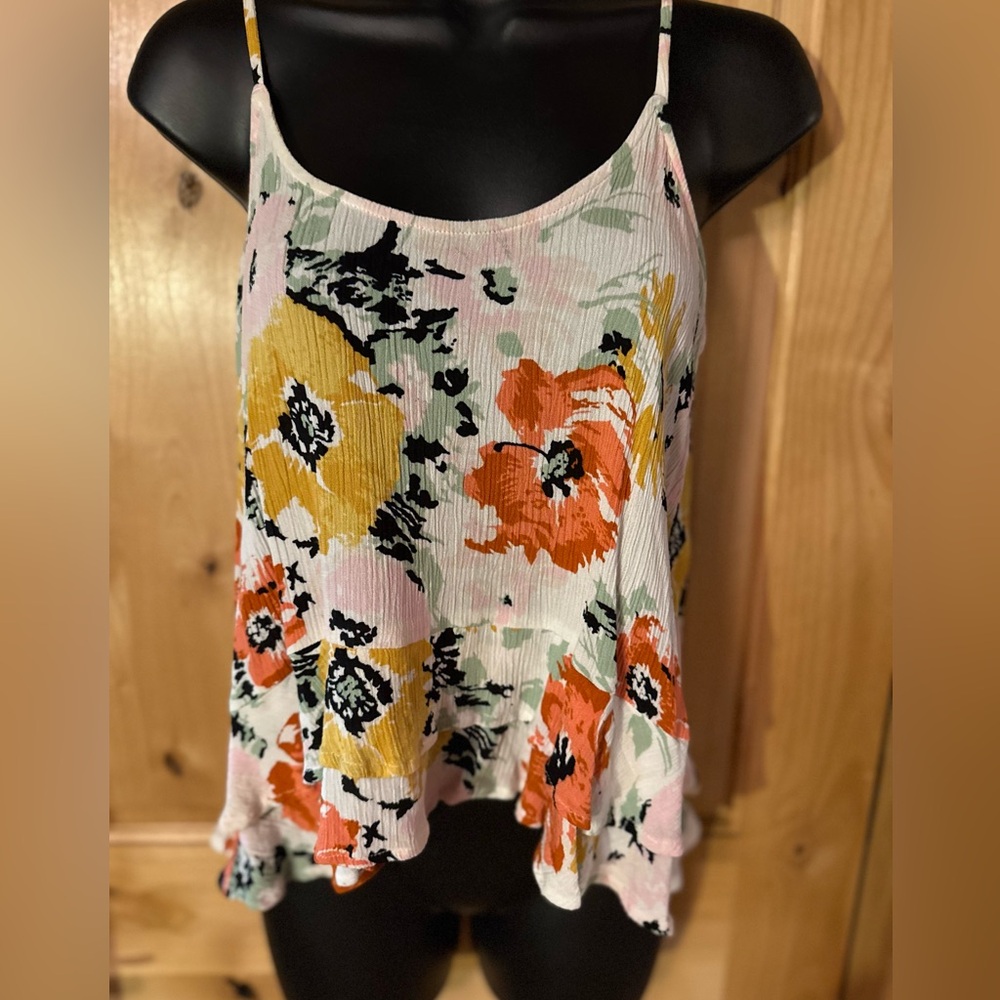 Volcom Floral Spaghetti Strap Top